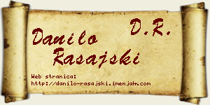 Danilo Rašajski vizit kartica